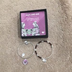 Alex and Ani luck & love bracelet set